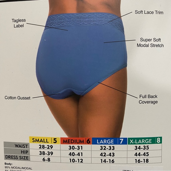 Black Bow Ladies' High Waist Brief, 5-pack - Picture 12 of 13